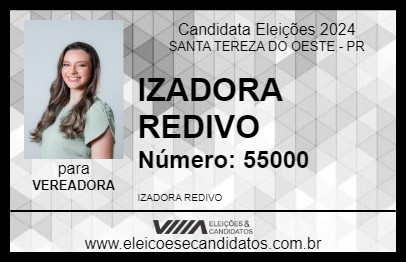 Candidato IZADORA REDIVO 2024 - SANTA TEREZA DO OESTE - Eleições