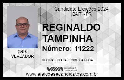 Candidato REGINALDO TAMPINHA 2024 - IBAITI - Eleições