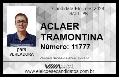 Candidato ACLAER TRAMONTINA 2024 - IBAITI - Eleições