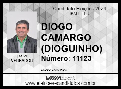 Candidato DIOGO CAMARGO (DIOGUINHO) 2024 - IBAITI - Eleições