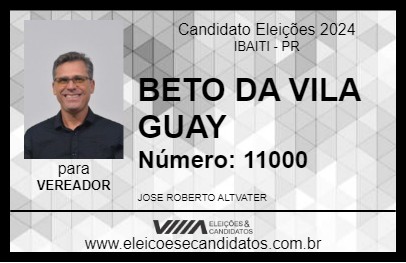 Candidato BETO DA VILA GUAY 2024 - IBAITI - Eleições