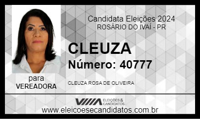 Candidato CLEUZA 2024 - ROSÁRIO DO IVAÍ - Eleições