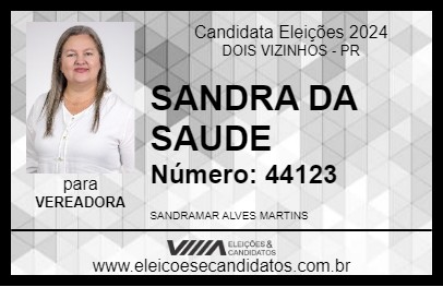 Candidato SANDRA DA SAUDE 2024 - DOIS VIZINHOS - Eleições