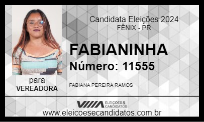 Candidato FABIANINHA 2024 - FÊNIX - Eleições