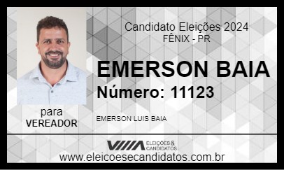 Candidato EMERSON BAIA 2024 - FÊNIX - Eleições