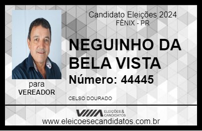 Candidato NEGUINHO DA BELA VISTA 2024 - FÊNIX - Eleições