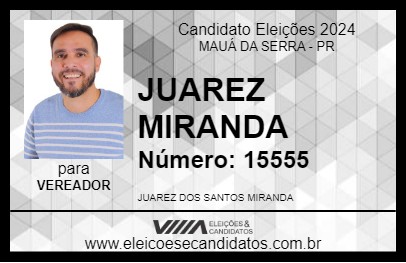 Candidato JUAREZ MIRANDA 2024 - MAUÁ DA SERRA - Eleições