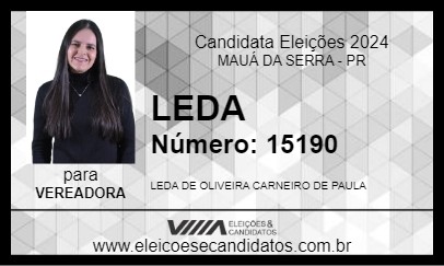 Candidato LEDA 2024 - MAUÁ DA SERRA - Eleições