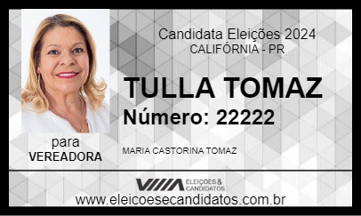 Candidato TULLA TOMAZ 2024 - CALIFÓRNIA - Eleições