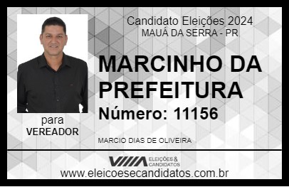 Candidato MARCINHO DA PREFEITURA 2024 - MAUÁ DA SERRA - Eleições