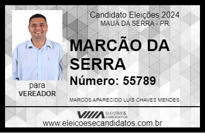 Candidato MARCÃO DA SERRA 2024 - MAUÁ DA SERRA - Eleições