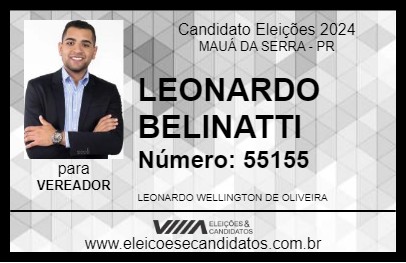 Candidato LEONARDO BELINATTI 2024 - MAUÁ DA SERRA - Eleições