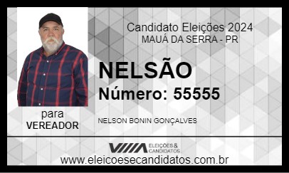 Candidato NELSÃO 2024 - MAUÁ DA SERRA - Eleições