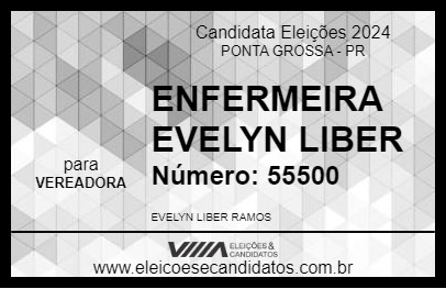 Candidato ENFERMEIRA EVELYN LIBER 2024 - PONTA GROSSA - Eleições