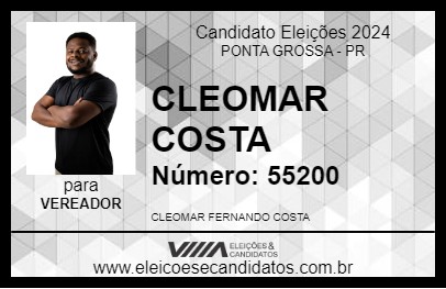 Candidato CLEOMAR COSTA 2024 - PONTA GROSSA - Eleições