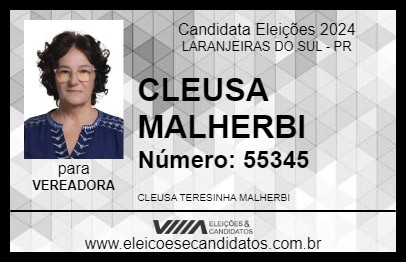 Candidato CLEUSA MALHERBI 2024 - LARANJEIRAS DO SUL - Eleições