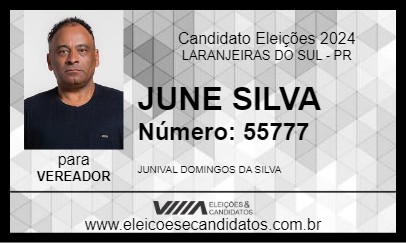 Candidato JUNE SILVA 2024 - LARANJEIRAS DO SUL - Eleições