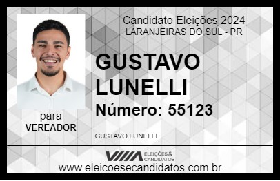 Candidato GUSTAVO LUNELLI 2024 - LARANJEIRAS DO SUL - Eleições