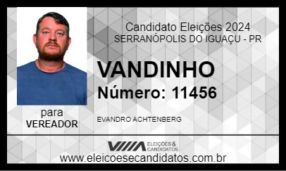 Candidato VANDINHO 2024 - SERRANÓPOLIS DO IGUAÇU - Eleições