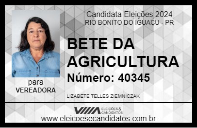 Candidato BETE DA AGRICULTURA 2024 - RIO BONITO DO IGUAÇU - Eleições