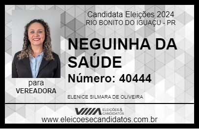 Candidato NEGUINHA DA SAÚDE 2024 - RIO BONITO DO IGUAÇU - Eleições