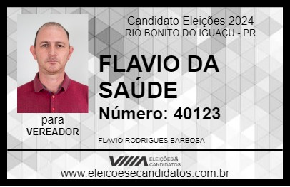 Candidato FLAVIO DA SAÚDE 2024 - RIO BONITO DO IGUAÇU - Eleições