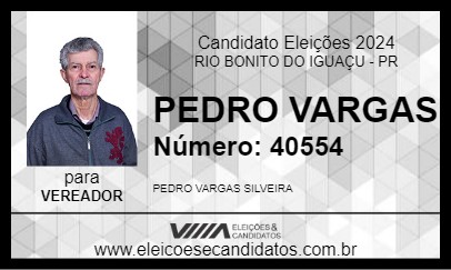 Candidato PEDRO VARGAS 2024 - RIO BONITO DO IGUAÇU - Eleições