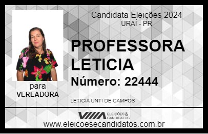 Candidato PROFESSORA LETICIA 2024 - URAÍ - Eleições