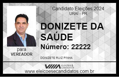 Candidato DONIZETE DA SAÚDE 2024 - URAÍ - Eleições