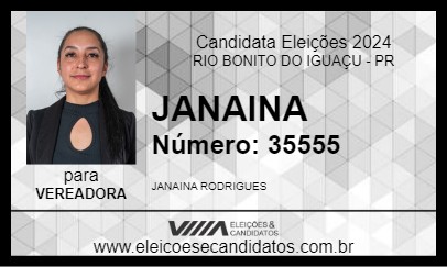 Candidato JANAINA 2024 - RIO BONITO DO IGUAÇU - Eleições