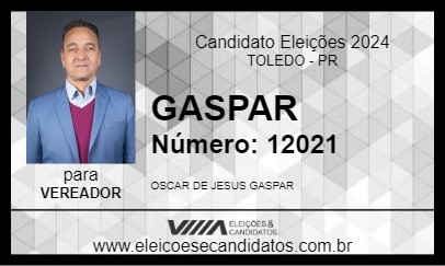 Candidato GASPAR 2024 - TOLEDO - Eleições