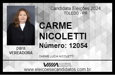 Candidato CARME NICOLETTI 2024 - TOLEDO - Eleições