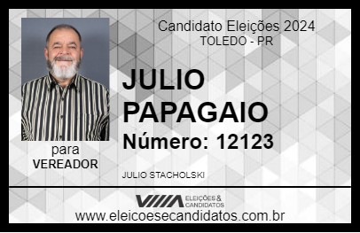 Candidato JULIO PAPAGAIO 2024 - TOLEDO - Eleições