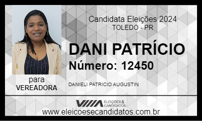 Candidato DANI PATRÍCIO 2024 - TOLEDO - Eleições