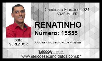 Candidato RENATINHO 2024 - ARAPUÃ - Eleições