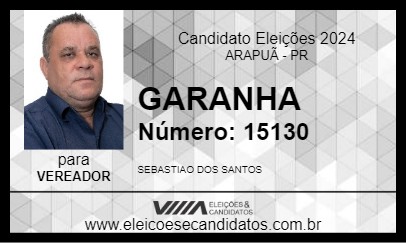 Candidato GARANHA 2024 - ARAPUÃ - Eleições