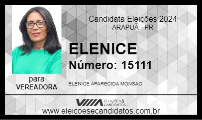 Candidato ELENICE 2024 - ARAPUÃ - Eleições