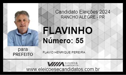 Candidato FLAVINHO 2024 - RANCHO ALEGRE - Eleições