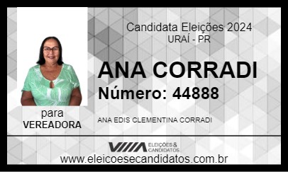 Candidato ANA CORRADI 2024 - URAÍ - Eleições