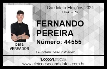 Candidato FERNANDO PEREIRA 2024 - URAÍ - Eleições