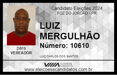 Candidato LUIZ MERGULHÃO 2024 - FOZ DO JORDÃO - Eleições