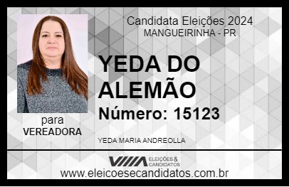 Candidato YEDA DO ALEMÃO 2024 - MANGUEIRINHA - Eleições