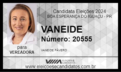 Candidato VANEIDE  2024 - BOA ESPERANÇA DO IGUAÇU - Eleições