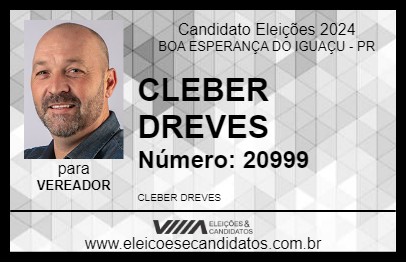 Candidato CLEBER DREVES 2024 - BOA ESPERANÇA DO IGUAÇU - Eleições