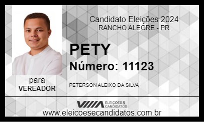 Candidato PETY 2024 - RANCHO ALEGRE - Eleições