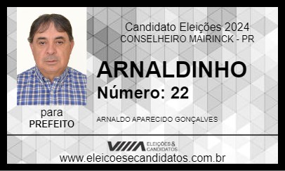 Candidato ARNALDINHO 2024 - CONSELHEIRO MAIRINCK - Eleições