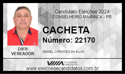 Candidato CACHETA 2024 - CONSELHEIRO MAIRINCK - Eleições