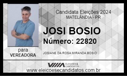 Candidato JOSI BOSIO 2024 - MATELÂNDIA - Eleições