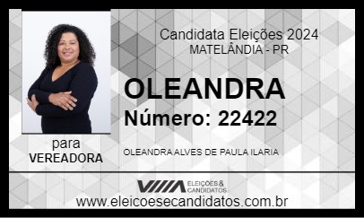 Candidato OLEANDRA 2024 - MATELÂNDIA - Eleições