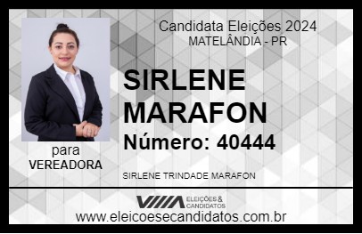 Candidato SIRLENE MARAFON 2024 - MATELÂNDIA - Eleições